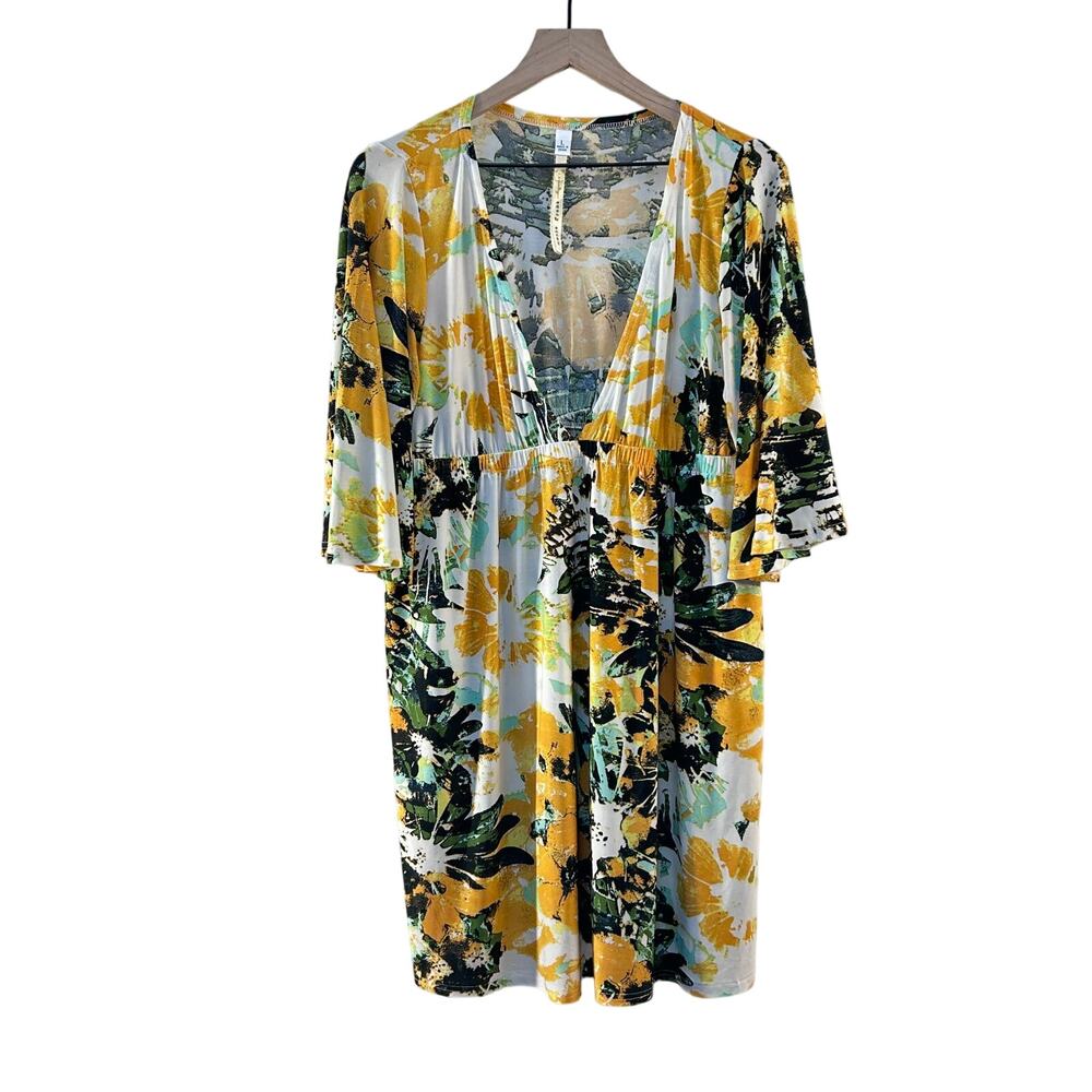 Anthropologie Uncle Frank Babydoll Dress Yellow Floral Vaca Resort Women's Large